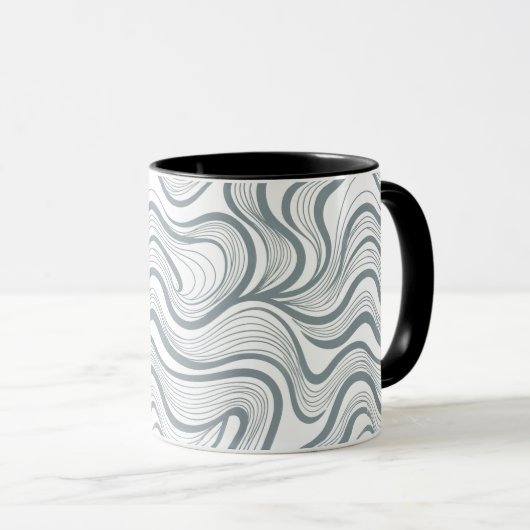 Moderne Abstracte Golflijn Mok (Voorkant rechts)