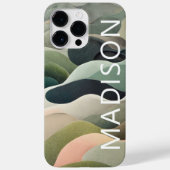 Moderne Abstracte Golfpatroon Persoonlijke Naam Case-Mate iPhone Case (Achterkant)