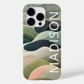 Moderne Abstracte Golfpatroon Persoonlijke Naam Case-Mate iPhone Case (Achterkant)
