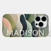Moderne Abstracte Golfpatroon Persoonlijke Naam Case-Mate iPhone Case (Achterkant (horizontaal))