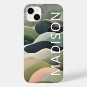 Moderne Abstracte Golfpatroon Persoonlijke Naam Case-Mate iPhone Case (Achterkant)
