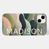 Moderne Abstracte Golfpatroon Persoonlijke Naam Case-Mate iPhone Case (Achterkant (horizontaal))