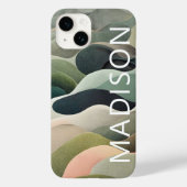Moderne Abstracte Golfpatroon Persoonlijke Naam Case-Mate iPhone Case (Achterkant)
