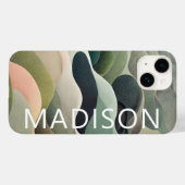 Moderne Abstracte Golfpatroon Persoonlijke Naam Case-Mate iPhone Case (Achterkant (horizontaal))