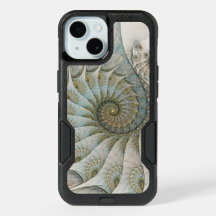 Moderne Abstracte golven blauw en goudspiraal