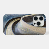 Moderne abstracte golvende textuurontwerp iPhone hoesje (Achterkant horizontaal)