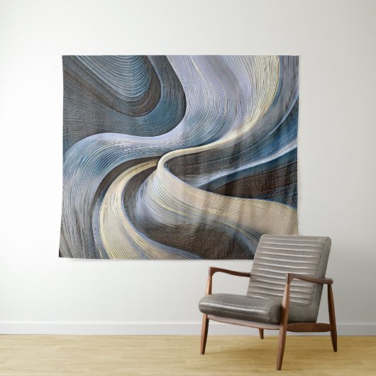 Moderne abstracte golvende textuurontwerp wandkleed (In Situ (horizontaal))