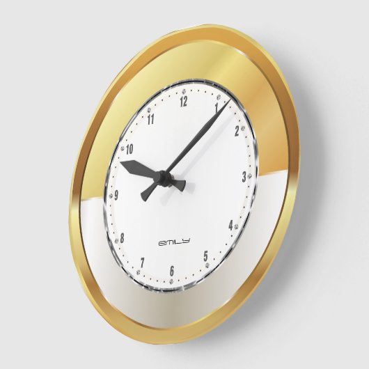 Moderne abstracte goudachtergrond grote klok (Hoek)