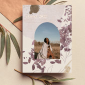 Moderne Abstracte gouden en Paarse Afstuderen foto Folie Uitnodiging