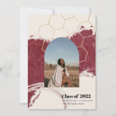 Moderne Abstracte gouden en roze Afstuderen foto Kaart (Voorkant)