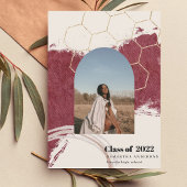 Moderne Abstracte gouden en roze Afstuderen foto Kaart