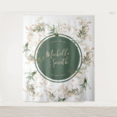 Moderne Abstracte Gouden Eucalyptus Boho Bruidsdou Wandkleed (Voorkant)