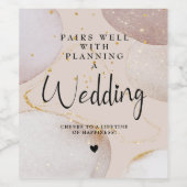 Moderne Abstracte gouden glitter bruiloft Wijn Etiket (Enkel label)