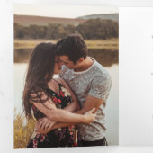 Moderne Abstracte gouden lijnen en foto's Drieluik Wenskaart (Binnenzijde eerst)