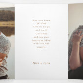 Moderne Abstracte gouden lijnen en foto's Drieluik Wenskaart (Binnenkant midden)