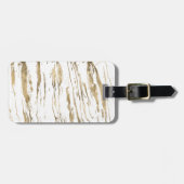 Moderne Abstracte Gouden Marmer Bagagelabel (Voorkant horizontaal)