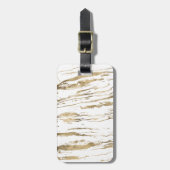 Moderne Abstracte Gouden Marmer Bagagelabel (Voorkant verticaal)