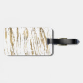 Moderne Abstracte Gouden Marmer Bagagelabel (Achterkant horizontaal)