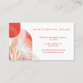 Moderne Abstracte gouden, roze en rode Waterverf i Visitekaartje (Achterkant)