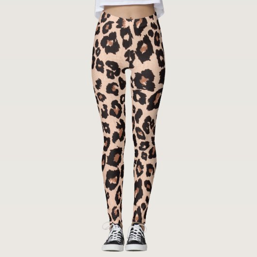Moderne abstracte gouden zwarte bladeserver leggings (Voorkant)