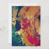 Moderne abstracte gouden zwarte roodschilderbruilo kaart (Achterkant)