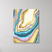 Moderne Abstracte goudgeodegeagate Gemstone Canvas Afdruk (Voorkant)