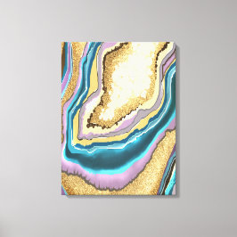 Moderne Abstracte goudgeodegeagate Gemstone Canvas Afdruk