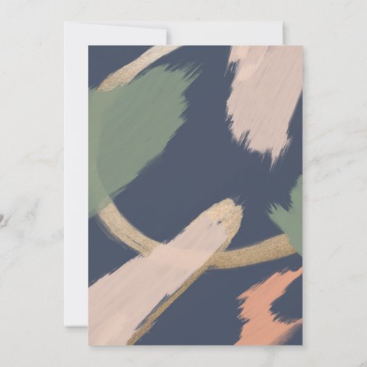 Moderne Abstracte goudmarineroze bruinbruistoezegg Kaart (Achterkant)