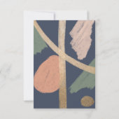 Moderne Abstracte goudmarineroze bruinbruistoezegg RSVP Kaartje (Achterkant)