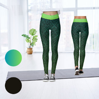 Moderne Abstracte Gradient Aqua naar Groen Leggings