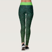 Moderne Abstracte Gradient Aqua naar Groen Leggings (Achterkant)