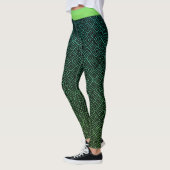 Moderne Abstracte Gradient Aqua naar Groen Leggings (Links)