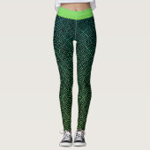 Moderne Abstracte Gradient Aqua naar Groen Leggings (Voorkant)