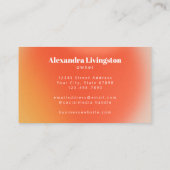 Moderne Abstracte gradiënt Creative Artsy Oranje R Visitekaartje (Achterkant)