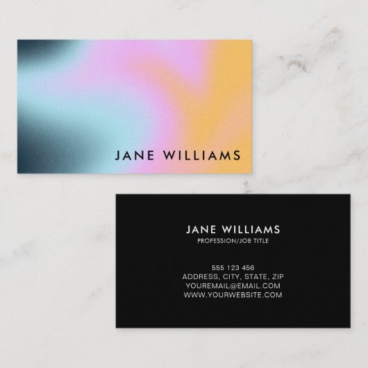 Moderne Abstracte gradiënt Trendy Ombre Visitekaartje (Voorkant / Achterkant)