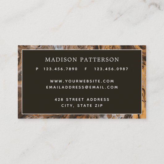 Moderne Abstracte grafische kaart met koper Visitekaartje (Achterkant)