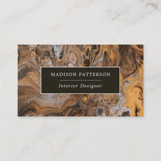 Moderne Abstracte grafische kaart met koper Visitekaartje (Voorkant)