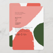 Moderne abstracte grafische rode, roze en groene a aankondiging (Voorkant / Achterkant)