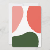 Moderne abstracte grafische rode, roze + groene aankondiging (Achterkant)