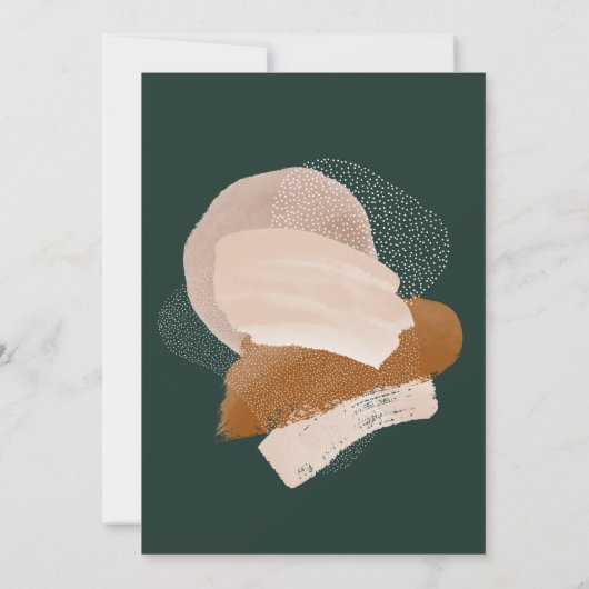 Moderne abstracte groene 1 fotokerstvakantie aankondiging (Achterkant)