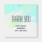 Moderne Abstracte Groene & Blauwe Waterverf Dank u Magneet (Voorkant)