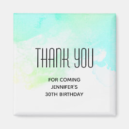 Moderne Abstracte Groene & Blauwe Waterverf Dank u Magneet