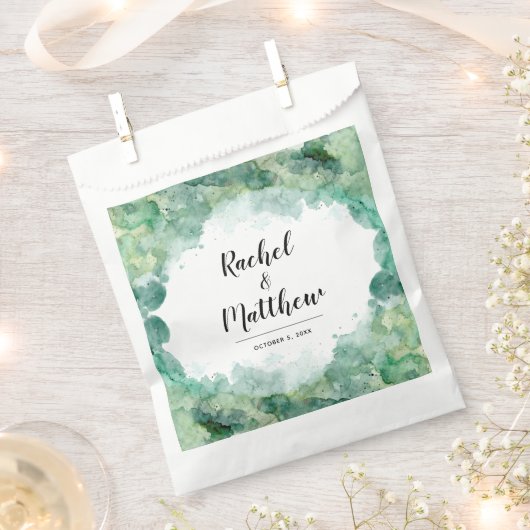 Moderne Abstracte Groene Bruiloft Bedankzakje (Geknipt)