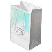 Moderne Abstracte Groene en Blauwe Waterverf Birth Medium Cadeauzakje (Achterkant Gekanteld)