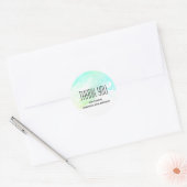 Moderne Abstracte Groene en Blauwe Waterverf Birth Ronde Sticker (Envelop)