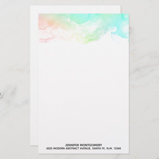 Moderne Abstracte groene en blauwe Waterverf zwemm (Voorkant / Achterkant)