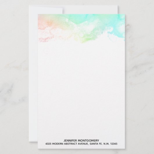 Moderne Abstracte groene en blauwe Waterverf zwemm (Voorkant)