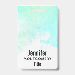 Moderne Abstracte groene en blauwe Waterverf zwemm Badge