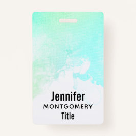 Moderne Abstracte groene en blauwe Waterverf zwemm Badge