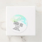 Moderne Abstracte groene en blauwe Waterverf zwemm Bedankjes Labels (In situ)